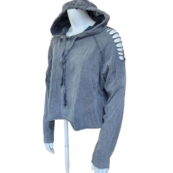 Don't Ask Why Gray Cutout Hoodie (OS) - Picture 1 of 5